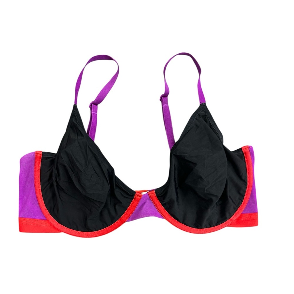 Parade Mesh Underwire‎ Bra Black Purple Red Colorway Size Medium